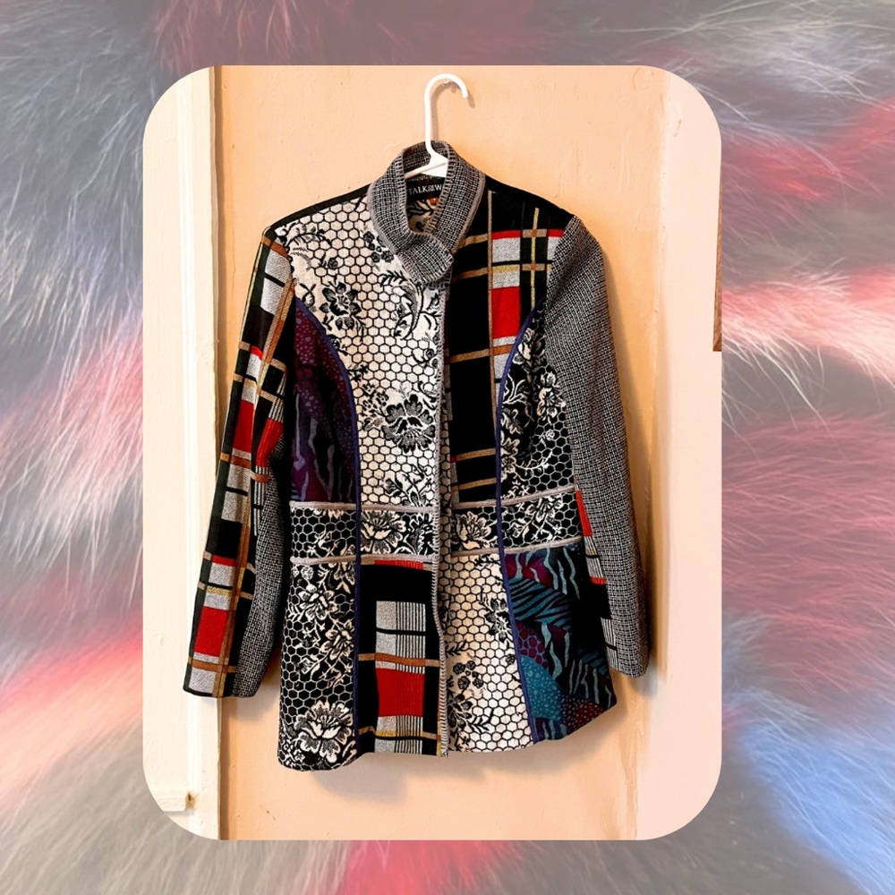 Totw Multicolor Patchwork Unique Statement Jacket - image 1